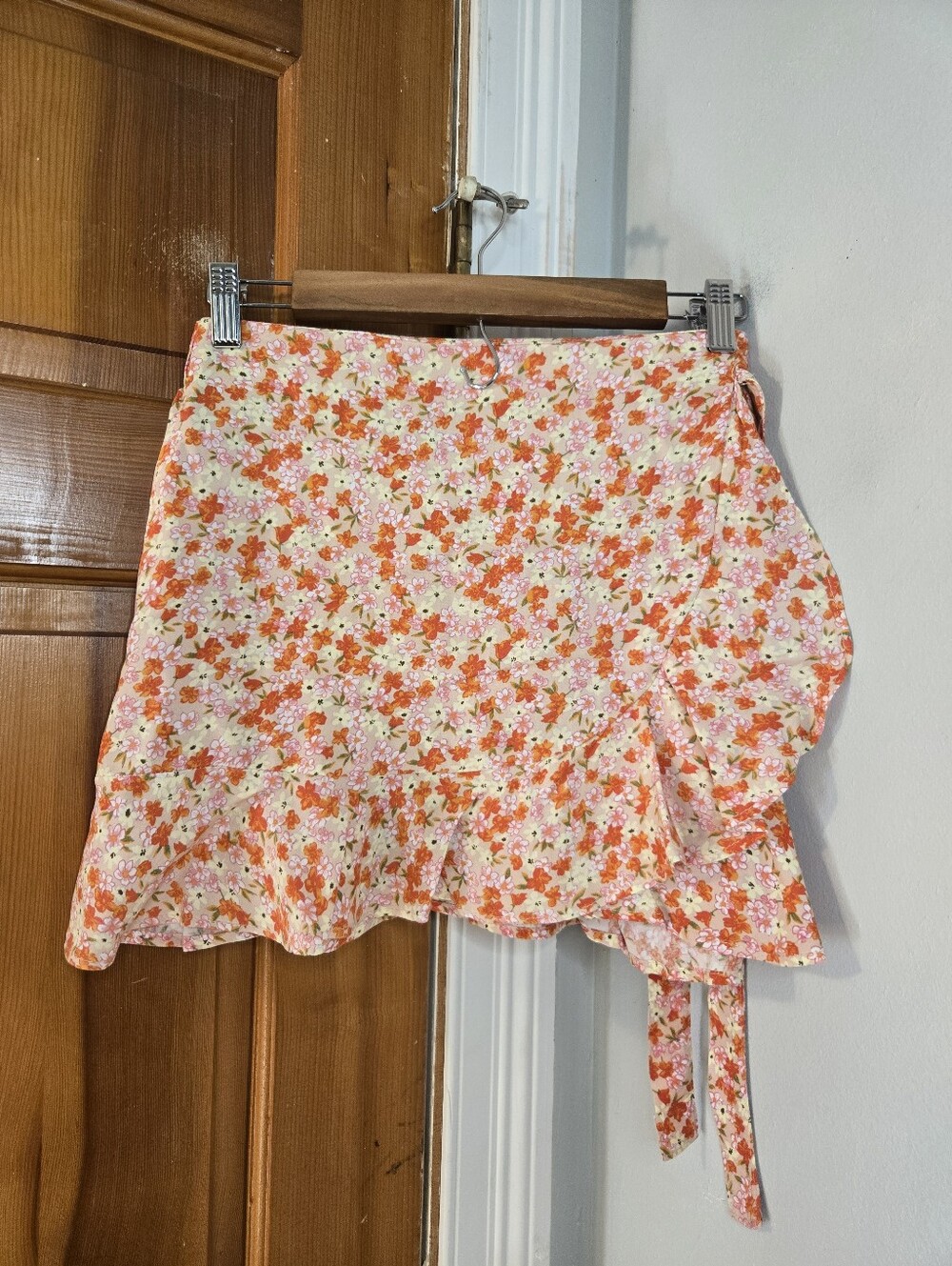 Joe B Floral Mini Skirt in Pink and Orange
